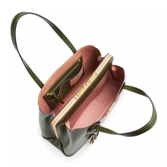 Marc Jacobs The Editor Leather Tote - Balsam Fir / Pink Interior w/ Dust Bag - Picture 2 of 16